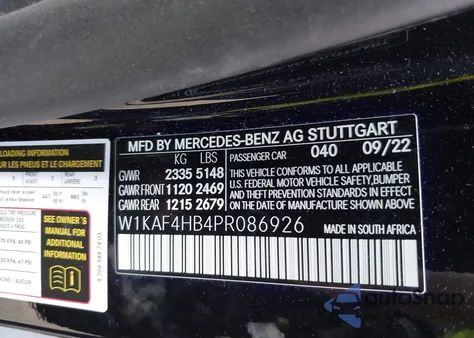 2023 Mercedes-Benz C 300 4Matic z USA, uszkodzony, nr VIN W1KAF4HB4PR086926